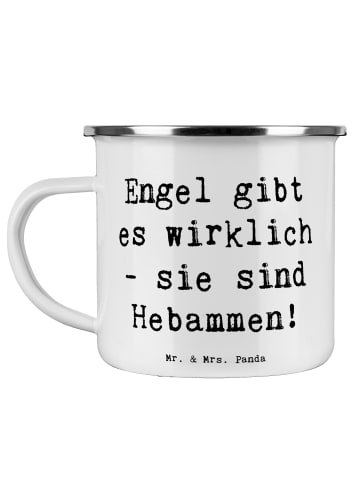 Mr. & Mrs. Panda Trinkbecher Spruch Hebamme Engel mit Spruch in Weiß