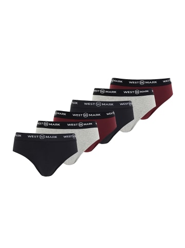 Westmark London Slip / Unterhose Logan in Grey Melange / Bordeaux / Navy