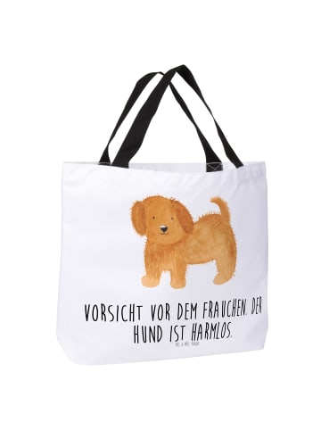 Mr. & Mrs. Panda Henkeltasche Hund Flauschig mit Spruch in Weiß