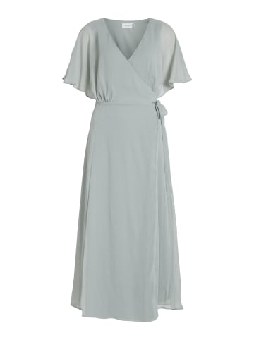 Vila Elegantes Wickelkleid mit Gürtel Maxi Long Dress VIRILLA in Grün