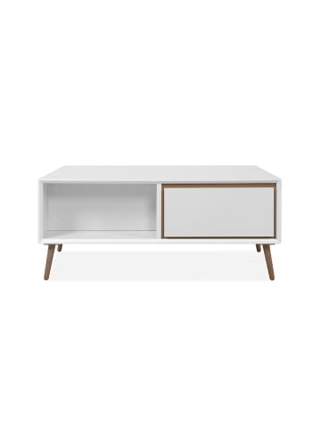 CALICOSY Couchtisch ARONA in Eichenholz / Weiß - (W) 94 x (H) 40 x (L) 55 cm