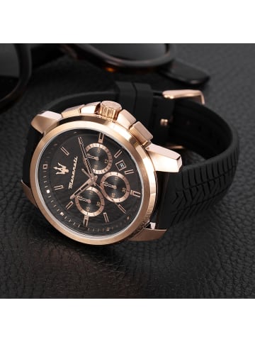 Maserati Chronograph-Armbanduhr Maserati Successo in schwarz groß (ca. 44mm)