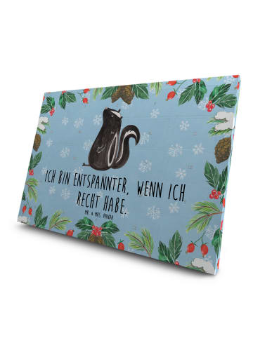 Mr. & Mrs. Panda Tee Adventskalender Stinktier Sitzen mit Spruch in Eisblau