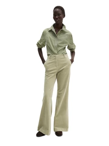 Marc O'Polo Feincord-Langarm-Bluse fitted in Smooth Sage