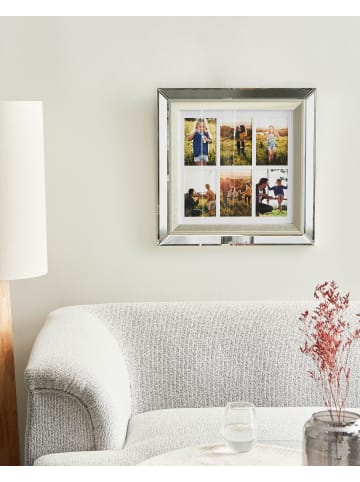 Beliani Fotorahmen MAKENI in Silber/Beige/Messing - (W) 50 x (H) 50 x (L) 2 cm