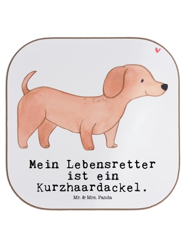 Mr. & Mrs. Panda Untersetzer Dackel Kurzhaardackel Lebensretter ... in Weiß