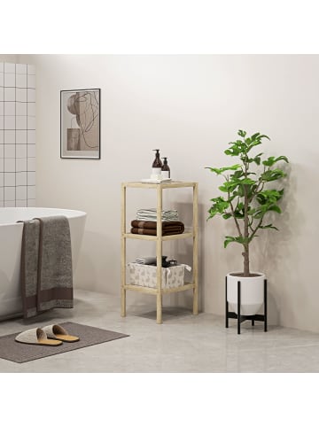 HOMCOM Badregal-33L x 31B x 78H cm-Naturholz