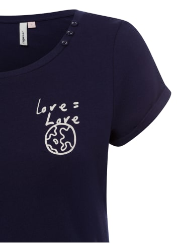 ragwear T-Shirt Fllorah in marine ecru