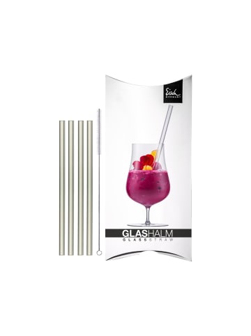 Eisch 4er Set Glashalm-Set Gentleman 15 cm in transparent