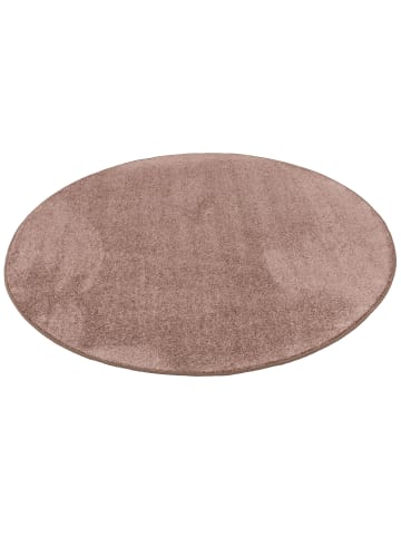 Snapstyle Hochflor Velours Teppich Luna Rund in Terracotta