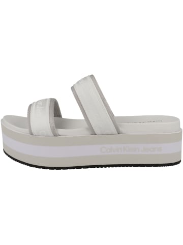 Calvin Klein Sandale Jeans Flatform Sandal Twostrap in weiss