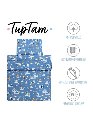 TupTam Kinder Bettdecken Set Gemustert in blau