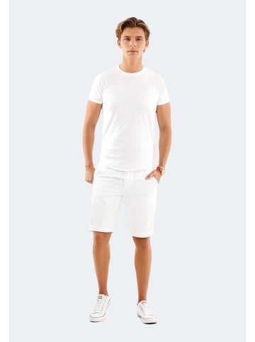 Alessandro Salvarini A. Salvarini Herren Leinen Shorts kurze Hose AS-408 in Weiss