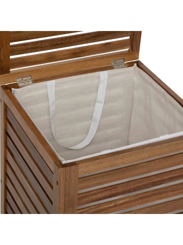 5five Simply Smart Holzkorb für Wäsche ACACIA, 65 l in Braun, 40,3 x 40,3 x 60 cm