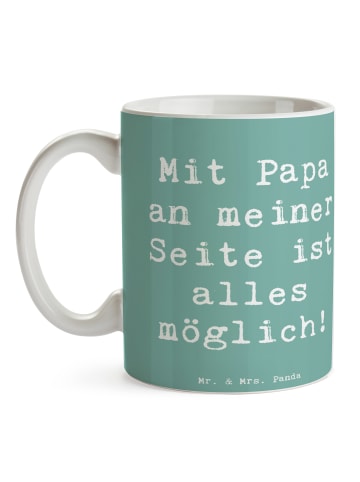Mr. & Mrs. Panda Kaffeepott Spruch Papa Möglichmacher mit Spruch in Meeresbrise