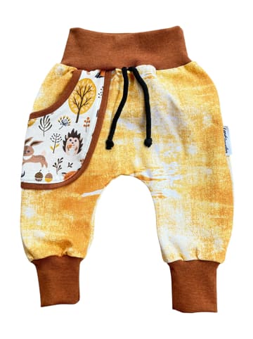 Land-Juwelen Hose Handmade in senfgelb braun