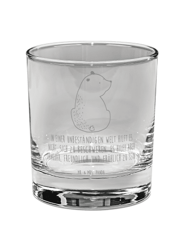 Mr. & Mrs. Panda Whiskeyglas Bär Schulterblick mit Spruch in Transparent