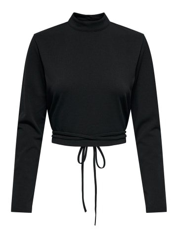 JACQUELINE de YONG Longsleeve Oberteil Shirt Cropped Rückenfrei JDYGEGGO in Schwarz-2