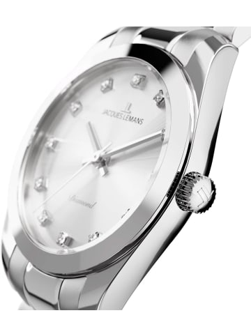 Jacques Lemans Damenuhr Diamond Watches Edelstahl/Silberfarben
