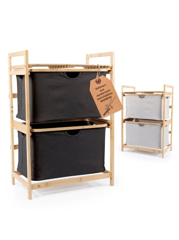 HENNEZ Bambus-Regal Bad dunkelgrau Braun