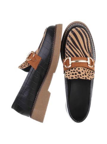 Ital-Design Halbschuh in Schwarz und Beige