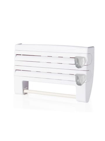 relaxdays Wandrollenhalter in Weiß - (B)38 x (H)24,5 x (T)7,5 cm