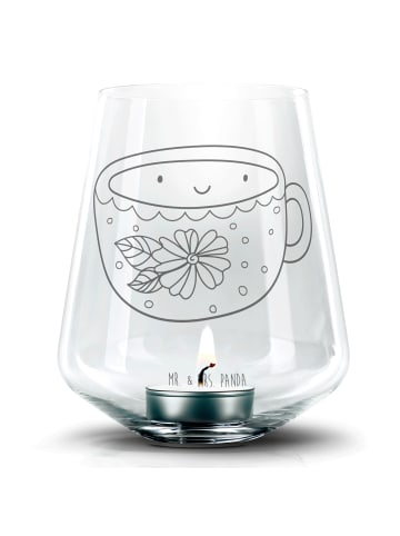 Mr. & Mrs. Panda Gravur Glas Kaffee Tasse ohne Spruch in Transparent
