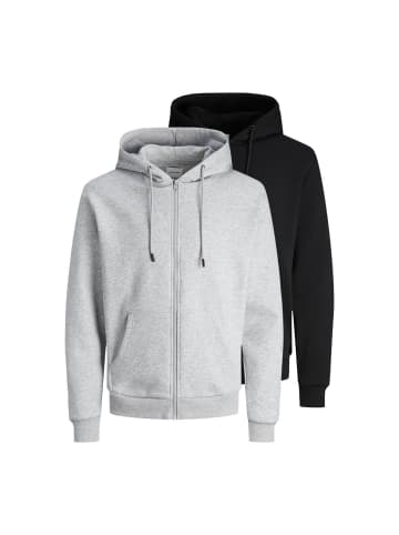 Jack & Jones Sweatjacke 2er Pack in Grau/Schwarz