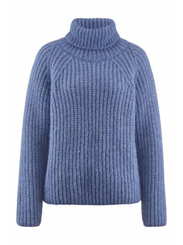 Hessnatur Rollkragen Pullover Relaxed in mittelblau