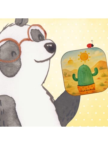 Mr. & Mrs. Panda Glasuntersetzer Kaktus Sonne Design ohne Spruch in Weiß