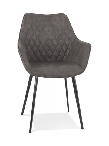 KADIMA DESIGN Armlehnstuhl Dunkelgrau Mikrofaser | Modern Elegant in Anthrazit