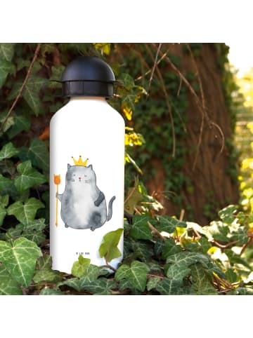 Mr. & Mrs. Panda Kindertrinkflasche Katze König ohne Spruch in Weiß