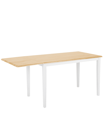 Beliani Klappbarer Tisch LOUISIANA in Weiß/Braun - (W) 75 x (H) 74 x (L) 120 cm