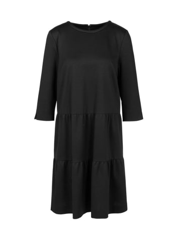 MARC CAIN Jerseykleid mit Stufenvolants in Schwarz