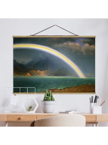 WALLART Stoffbild - A. Bierstadt - Regenbogen Jenny Lake in Petrol