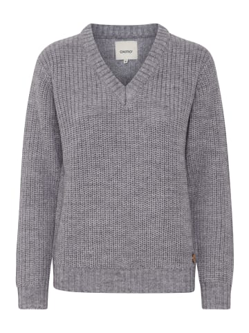 Oxmo Strickpullover OXNanny 21800122-ME  Strickpullover mit V-Ausschnitt in Grau