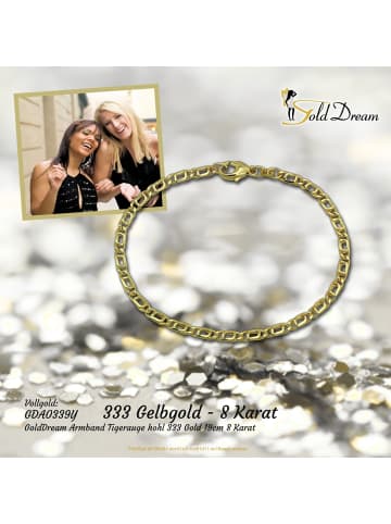 GoldDream 333 Gelbgold - 8 Karat Damen GoldDream Armbänder Tigerauge hohl ca. 19cm