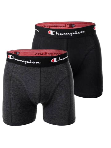 Champion Boxershort 2er Pack in Schwarz/Grau meliert