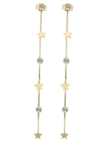 Adeliás Damen Ohrringe – Ohrstecker aus Edelstahl mit Strass Steinchen in gold