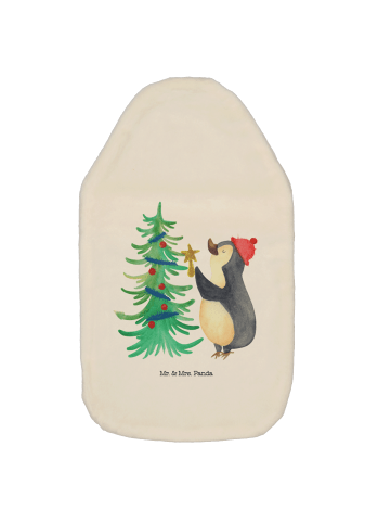 Mr. & Mrs. Panda Wärmflasche Pinguin Weihnachtsbaum ohne Spruch in Weiß