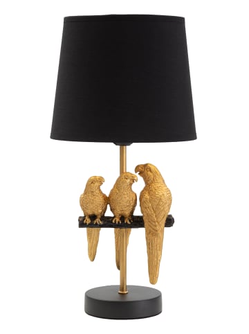 Mauro Ferretti Goldene Tischlampe aus Metall mit Papageienmotiv, Ø 20 x 39 cm