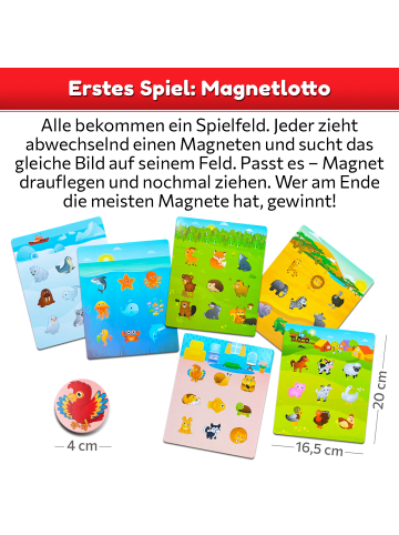 MAGNIKON Lotto Spiel für Kinder die Tierwelt , Bingo Spiel - ab 3 Jahren