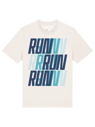 wat? Apparel T-Shirt Run, Run, Run blue in Off White