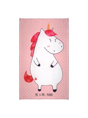 Mr. & Mrs. Panda Gästehandtuch Einhorn Wut ohne Spruch in Rot Pastell