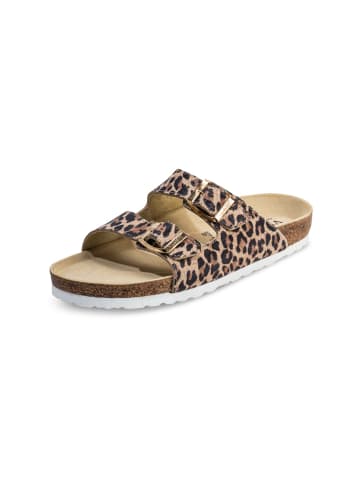 VITAFORM Veloursleder Pantoletten in leopard