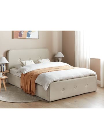 Beliani Doppelbett RENNES in Beige/Schwarz - (W) 150 x (H) 98 x (L) 217 cm