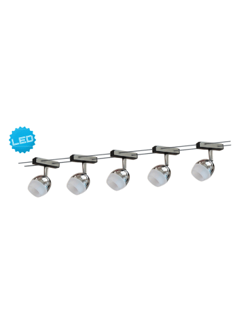 näve LED Deckenleuchte "TONY" in stahl-blank - (L)50 cm x (B)6 cm x (H)12 cm - EEK G