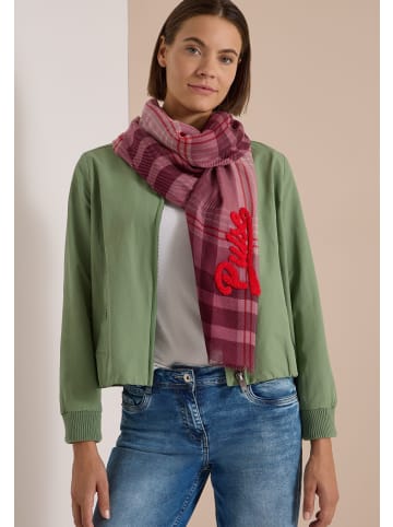 Cecil Karierter Schal mit Stickerei in Velvet Rose