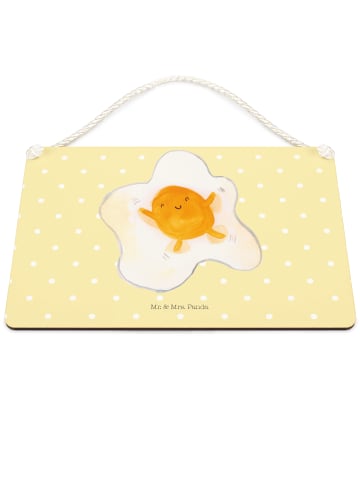 Mr. & Mrs. Panda holzbild Spiegelei Ei ohne Spruch in Gelb Pastell