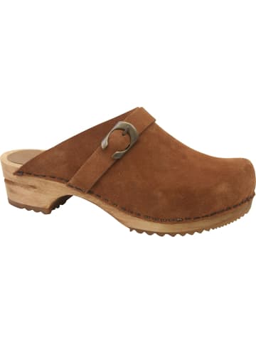 Sanita Comfortwear Clog "Wood-Hedi Open" in Braun
